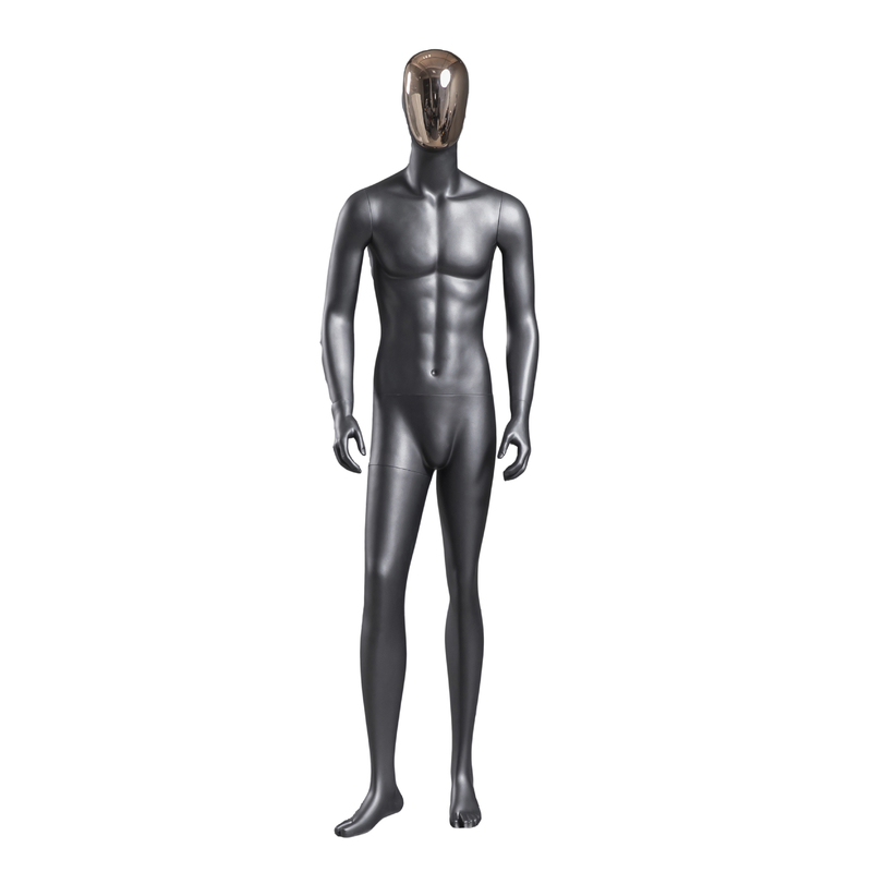 Mannequin masculin en position verticale noir mat pour la promotion du marketing